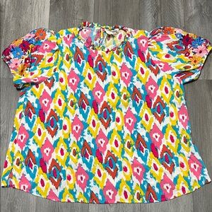 Savanna Jane woman’s blouse with embroidered flowers/ size 2X